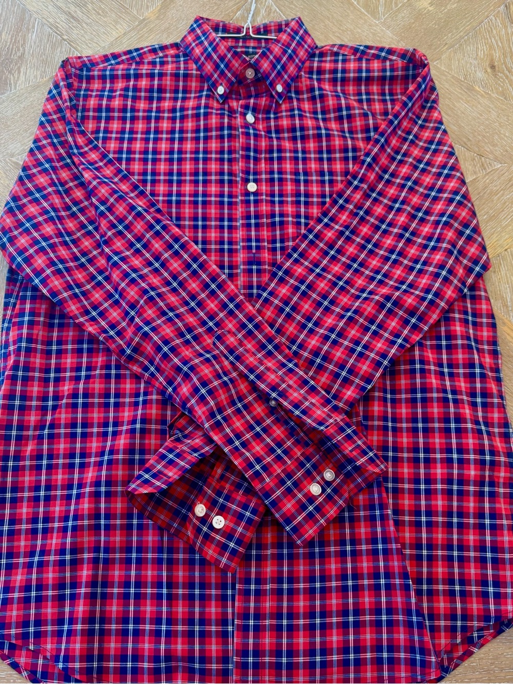 Banana Republic Slim Flex Fit Tech Stretch Cotton Plaid Button Down Shirt